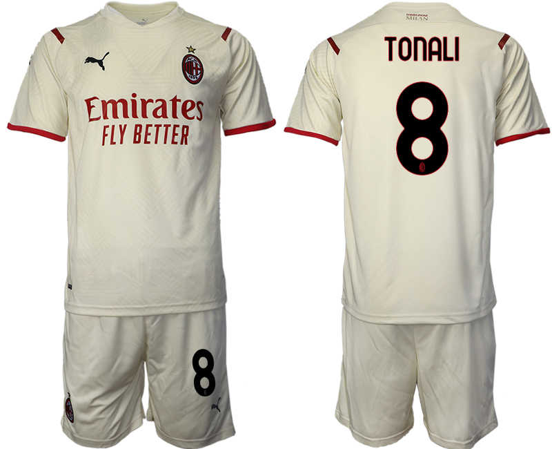 Men 2021-2022 Club AC Milan away cream #8 Soccer Jersey->ac milan jersey->Soccer Club Jersey